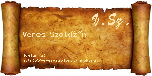 Veres Szolón névjegykártya